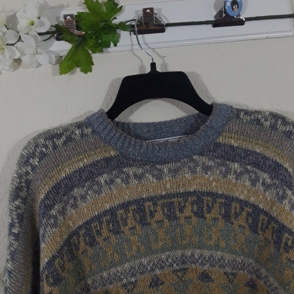 Vintage Fair Isle Oversize Pastel Knit Sweater - Picture 4 of 4
